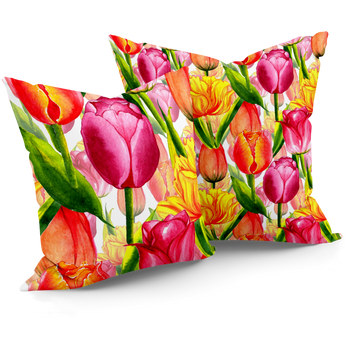 Poduszka welur tulipany 40x40 cm