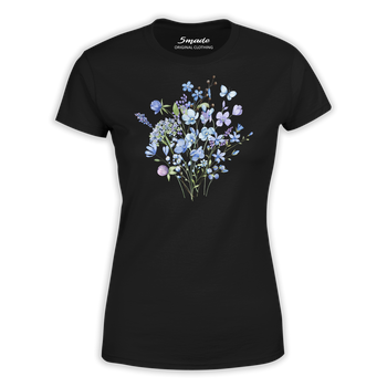 Koszulka damska błękitne kwiaty