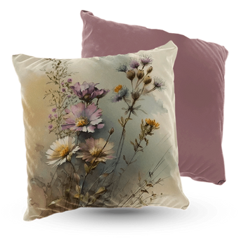 Poduszka polne kwiaty, pastele fiolet 40x40 cm