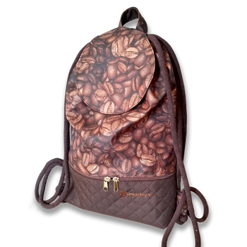 Plecak - worek z klapką kawa