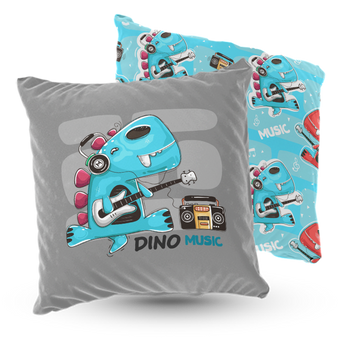 Poduszka welur muzykalny dinozaur 40x40 cm