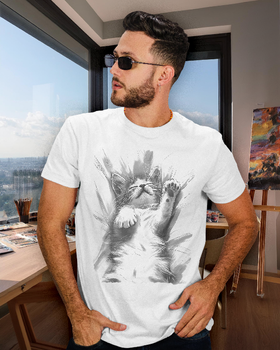 Koszulka z nadrukiem śpiący kociak