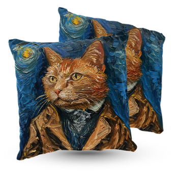 Poduszka welur 40x40 cm Vincent van Cat autoportret
