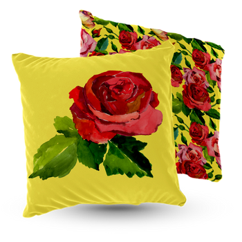 Poduszka welur róże 40x40 cm