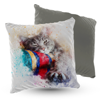 Poduszka welur kot przytulak 40x40 cm