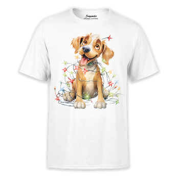 Koszulka z nadrukiem pies - świąteczny pomocnik