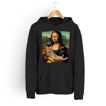 Bluza damska z kapturem Mona Lisa z kotem