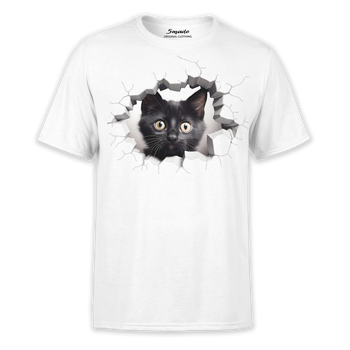 Koszulka z nadrukiem czarny kotek