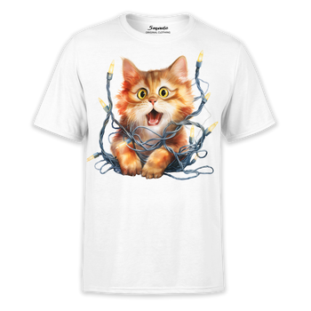 Koszulka z nadrukiem kot - świąteczny pomocnik