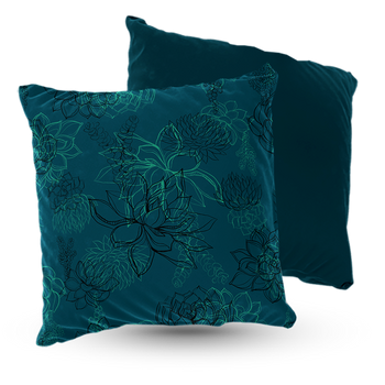 Poduszka welur sukulenty 40x40 cm