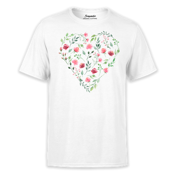 Koszulka serce z polnych kwiatów