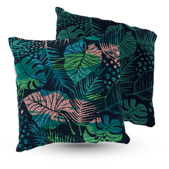 Poduszka welur liście monstery 40x40 cm