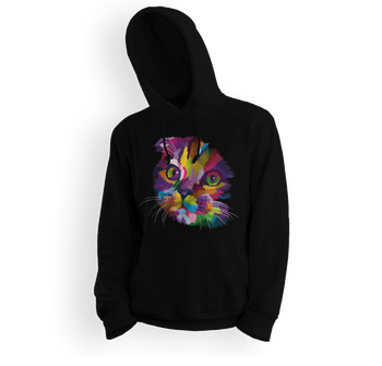 Bluza dziecięca z kapturem kolorowy kot