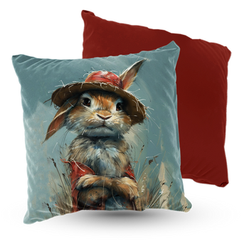 Poduszka welur królik w kapeluszu 40X40 cm