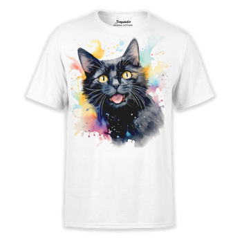 Koszulka dziecięca wesoły czarny kot