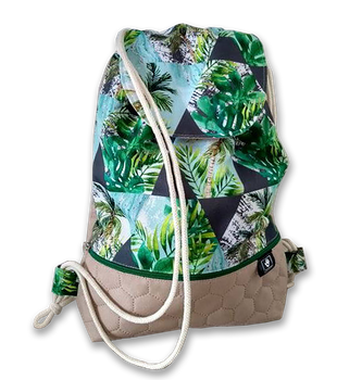 Plecak - worek z klapką palmy w trójkątach