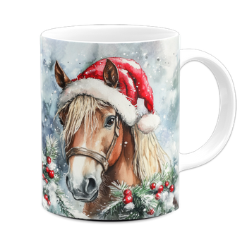 Kubek ceramiczny świąteczny koń
