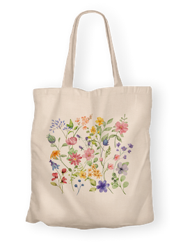 Torba bawełniana z nadrukiem polnych kwiatów