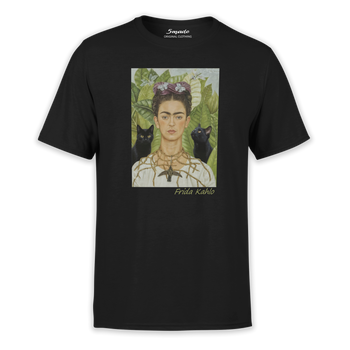 Koszulka z nadrukiem Frida Kahlo autoportret z kotami