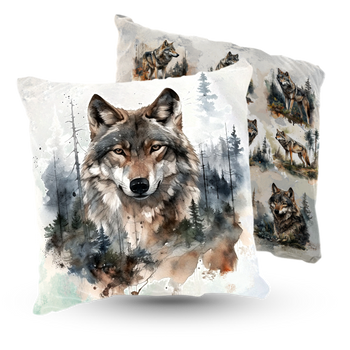 Poduszka welur wilki wataha 40x40 cm