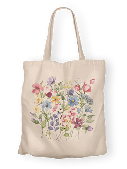 Torba bawełniana z nadrukiem polnych kwiatów