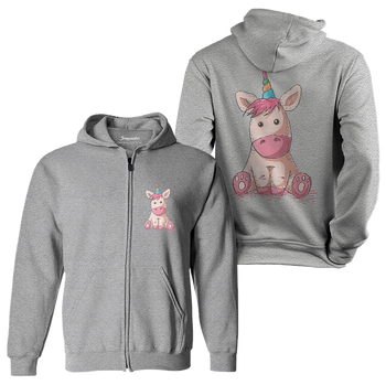 Bluza dziecięca rozpinana z kapturem jednorożec