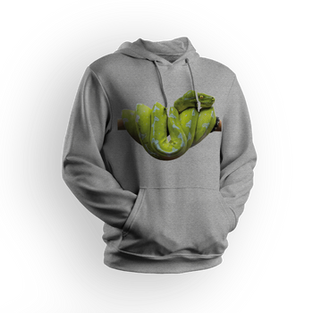 Bluza męska/unisex z kapturem wąż pyton zielony