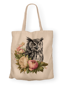 Torba bawełniana z nadrukiem sowa