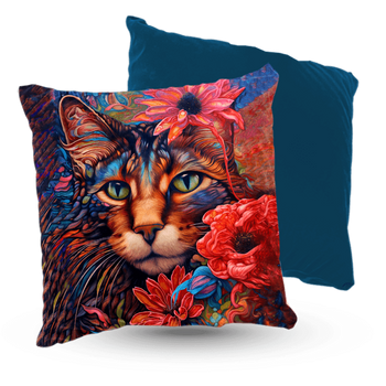 Poduszka welur kotka w kolorach rudzielec 40x40 cm