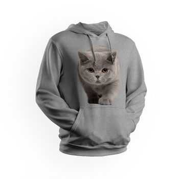 Bluza męska/unisex z kapturem kot brytyjski