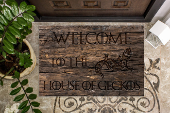 Wycieraczka 45x75 cm z grafiką Welcome to the House of Geckos