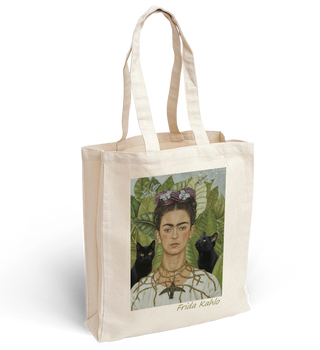 Torba bawełniana z nadrukiem Frida Kahlo autoportret z kotami
