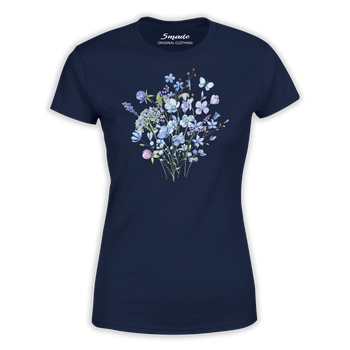 Koszulka damska błękitne kwiaty