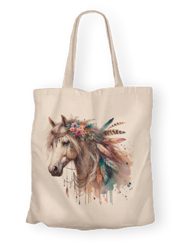 Torba bawełniana z nadrukiem koń boho