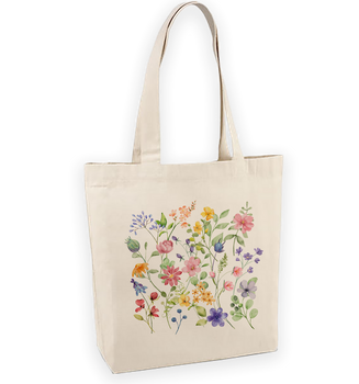 Torba bawełniana z nadrukiem polnych kwiatów