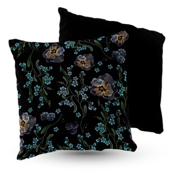 Poduszka welur niezapominajki i bratki 40x40 cm