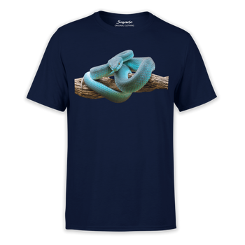 Koszulka z nadrukiem wąż pyton niebieski