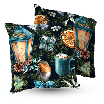 Poduszka welur świąteczny nastrój 40x40 cm
