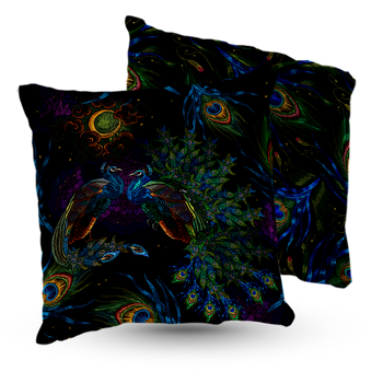 Poduszka welur pawie 40x40 cm