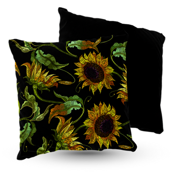 Poduszka welur słoneczniki 40x40 cm