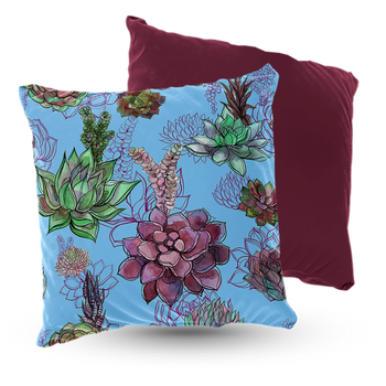Poduszka welur sukulenty 40x40 cm