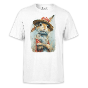 Koszulka dziecięca z nadrukiem królik w kapeluszu