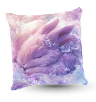 Poduszka welur śpiący słodki króliczek 40x40 cm