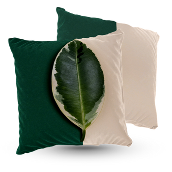 Poduszka welur liść fikusa 40x40 cm