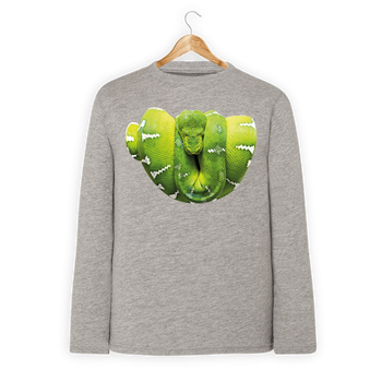 Koszulka dziecięca długi rękaw wąż pyton zielony