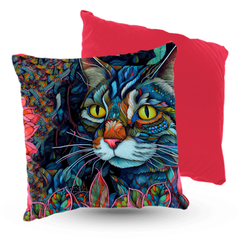 Poduszka welur kot w kolorach różany 40x40 cm