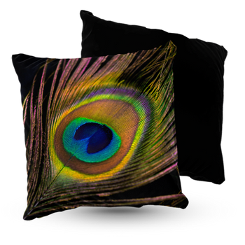 Poduszka welur pawie pióro 40x40 cm