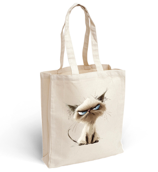 Torba bawełniana z nadrukiem wkurzony kot