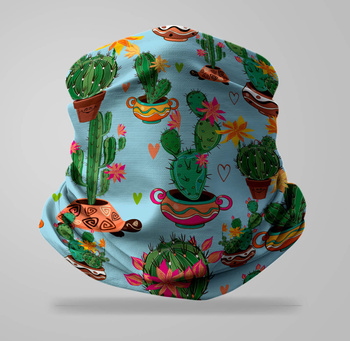 Komin wielofunkcyjny bezszwowy kaktusy