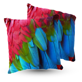 Poduszka welur pióra papugi 40x40 cm